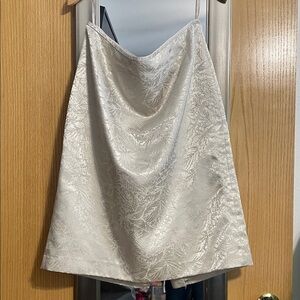 Collections by LeSuit size 16 Elegant Ivory Gold Satin Lined A-Line Skirt